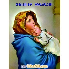 Tranh gắn đá đức mẹ